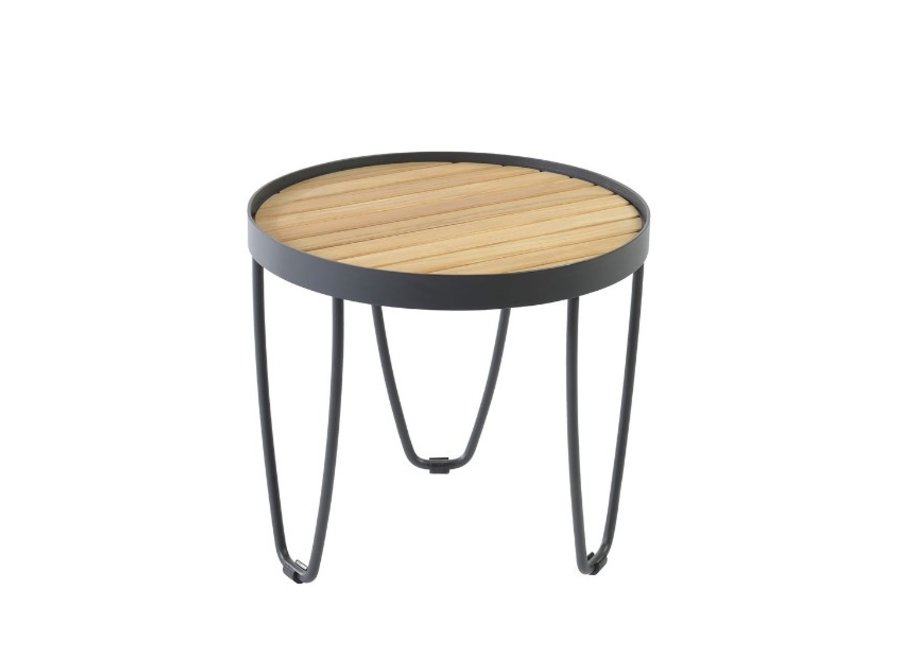 Table d'appoint 'Pesaro' Ø45.5x41.5cm - Teak/Alu Anthracite