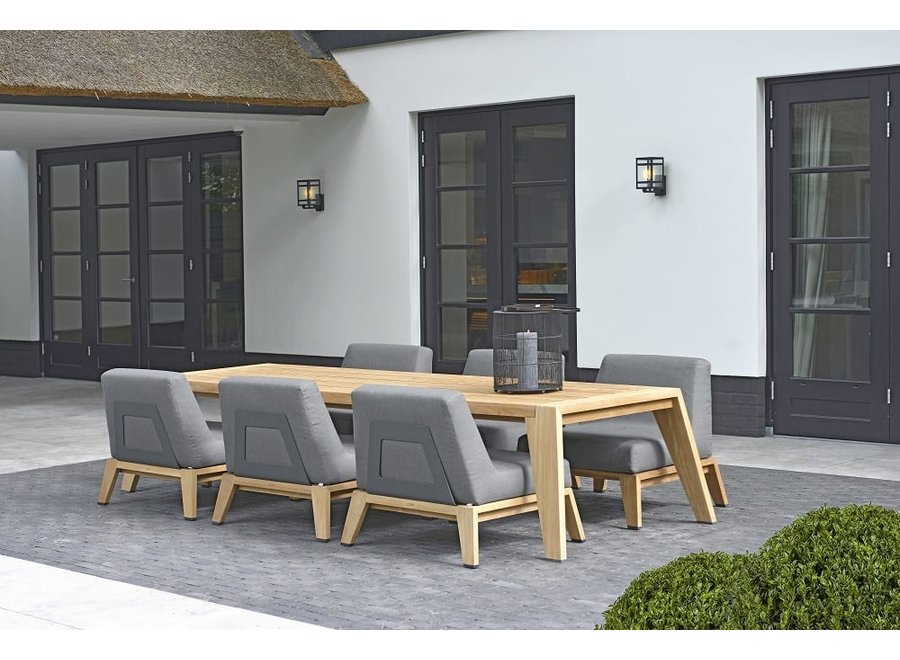 Low dining tafel 'Hybrid' 345x117x68,5cm - Teak