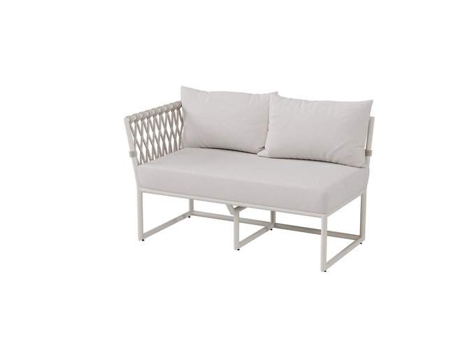 Diningset 'Key' sofa links - White/Taupe