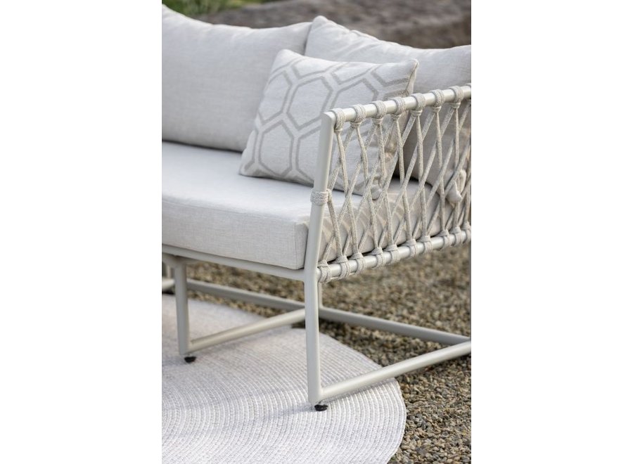 Diningset 'Key' sofa links - White/Taupe