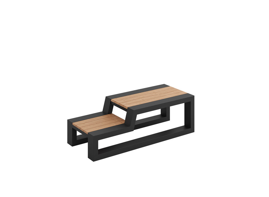 Beistelltisch für Liege 'Ribbon' - Alu Anthracite/Teak