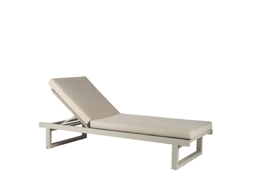 Chaise Longue 'Ovar' - White/Taupe