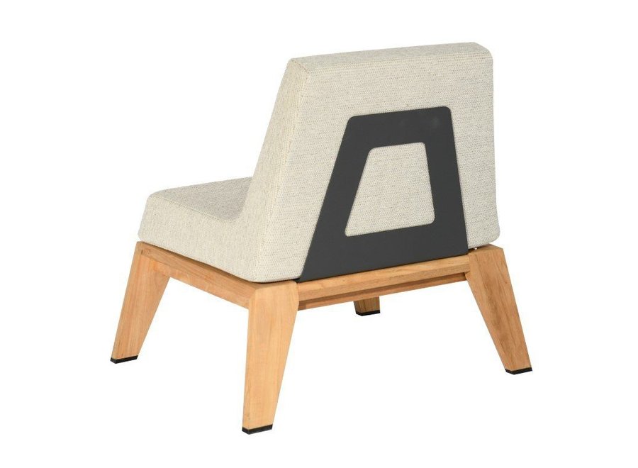 Low dining chair 'Hybrid' - Teak/Alu Anthracite