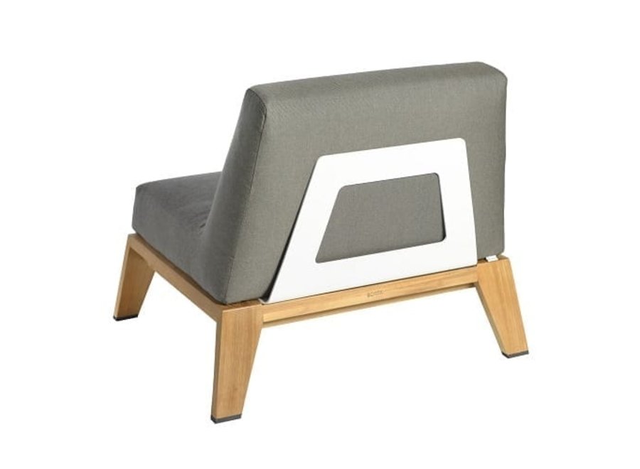 Low dining chair 'Hybrid' - Teak/Alu White