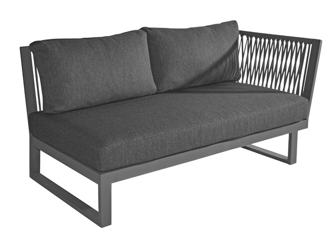 Loungeset 'Altea' eind module links - Dark Grey