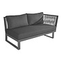 Loungeset 'Altea' eind module links - Dark Grey
