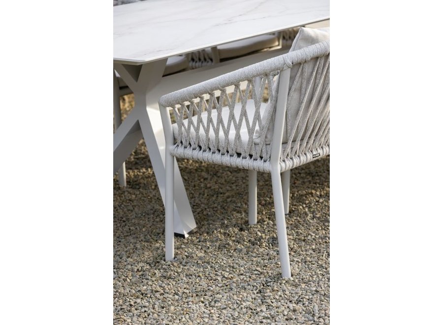 Chaise de jardin 'Majinto' - Chalk White / Taupe