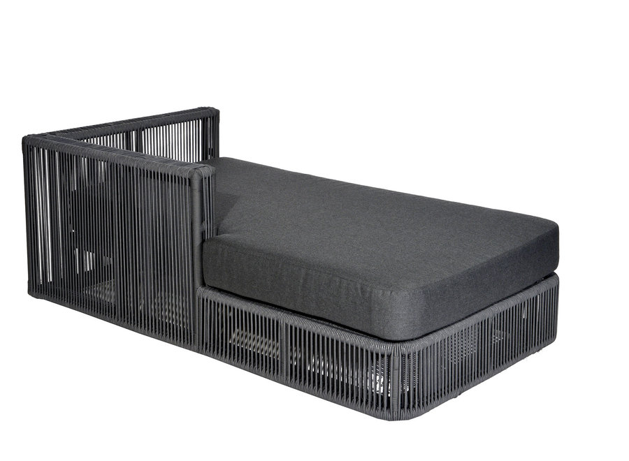 Chaise longue 'Lincoln' rechts - Dark Grey