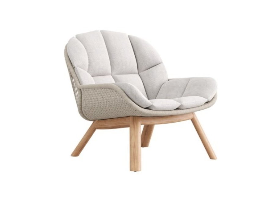 Lounge chair 'Barrel' low back - Teak/Sepia grey