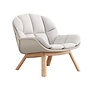 Chaise longue 'Barrel' dossier bas - Teak/Sepia grey