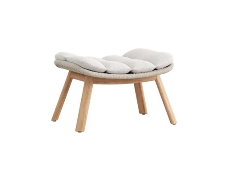 Footstool 'Barrel' - Teak/Sepia grey