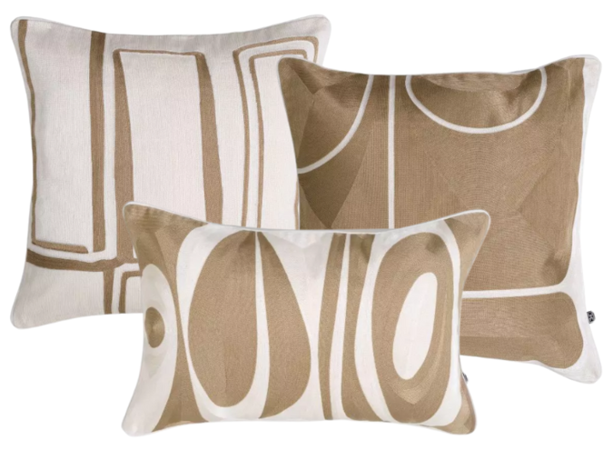 Kissenkombination Beige/White: Ribeira, Sabrosa & Coura