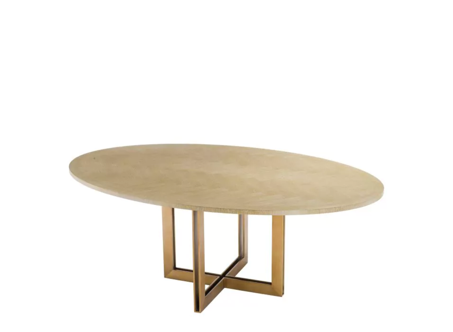 Dining Table 'Melchior'- Washed Oak Veneer - Oval