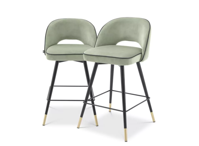 Counter stool Cliff set of 2 - Pistache green