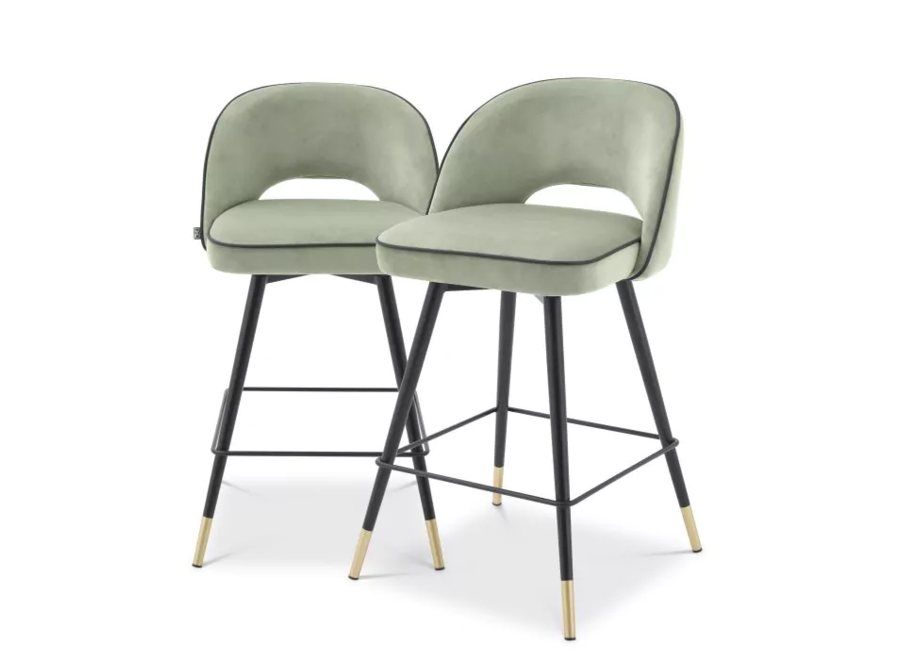 Counter stool 'Cliff' set of 2 - Pistache green