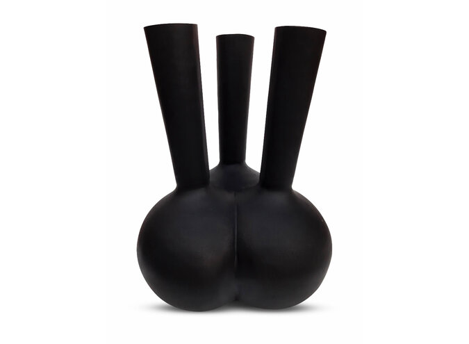 Horn vase '3 mouth' Matt Black