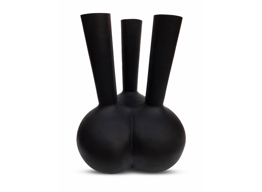 Vase en corne '3 bouches' Noir Mat