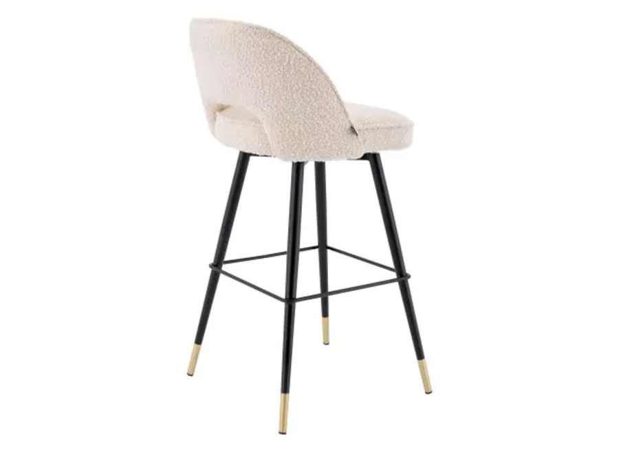 Bar stool 'Cliff' set of 2 - Bouclé cream