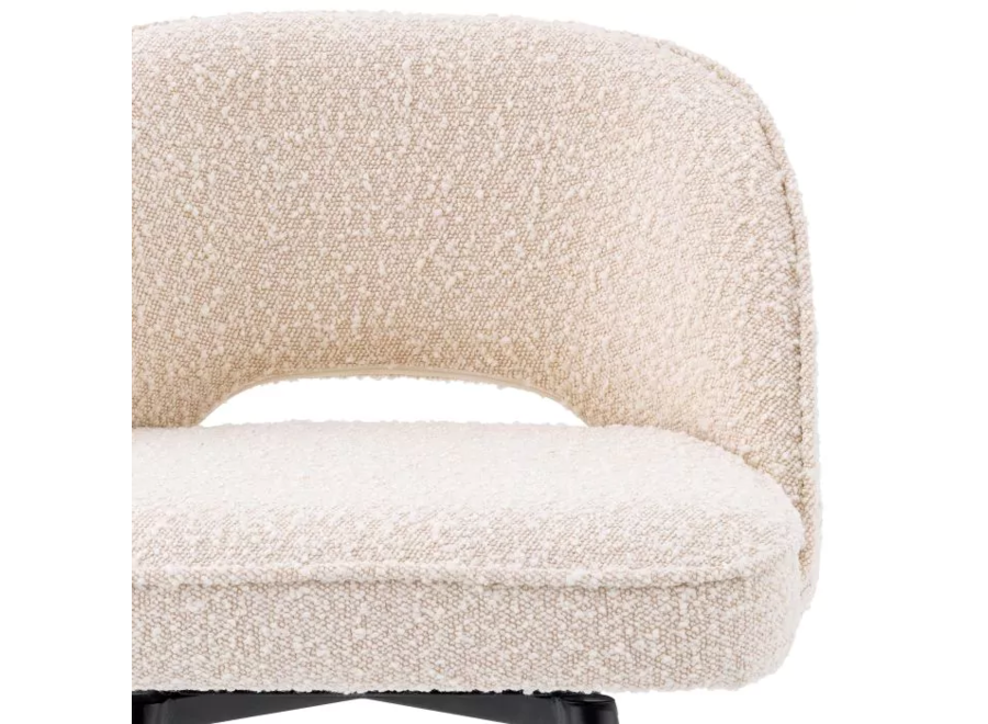 Chaise de bar 'Cliff' lot de 2 - Bouclé crème