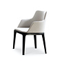 Dining room chair 'Febe' - Stone Grey artificial leather