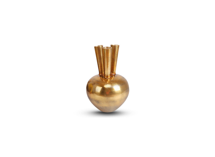 Hornvase '3 Mund' oval Bronze/Gold - S