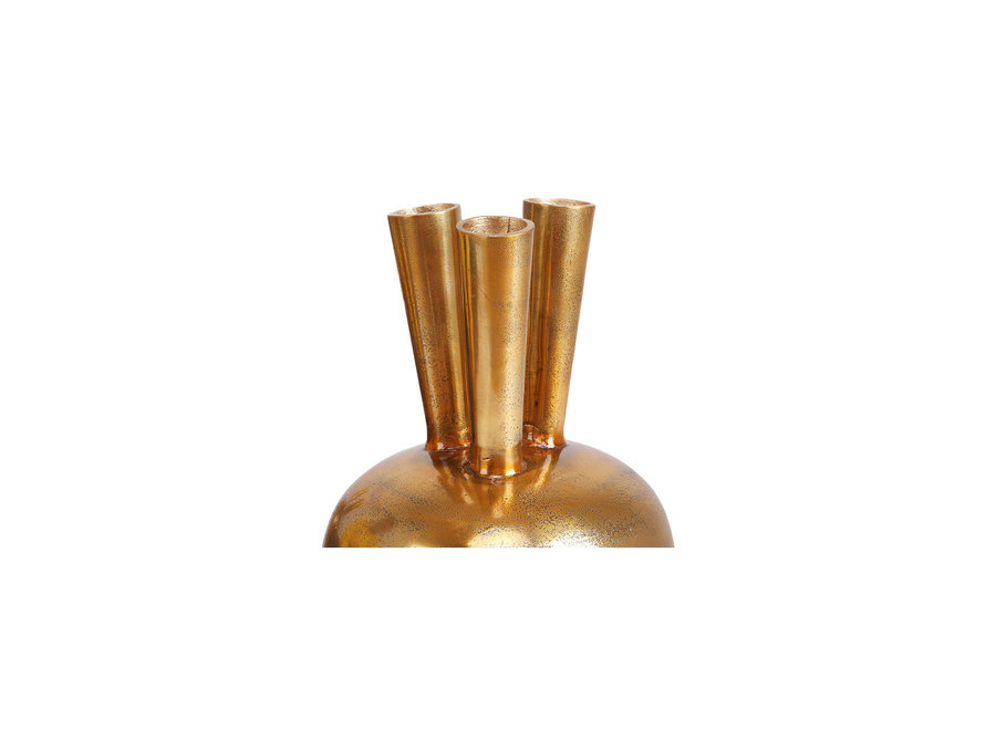 Hornvase '3 Mund' oval Bronze/Gold - S