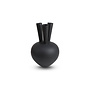Vase en corne '3 bouches' ovale noir mat - S