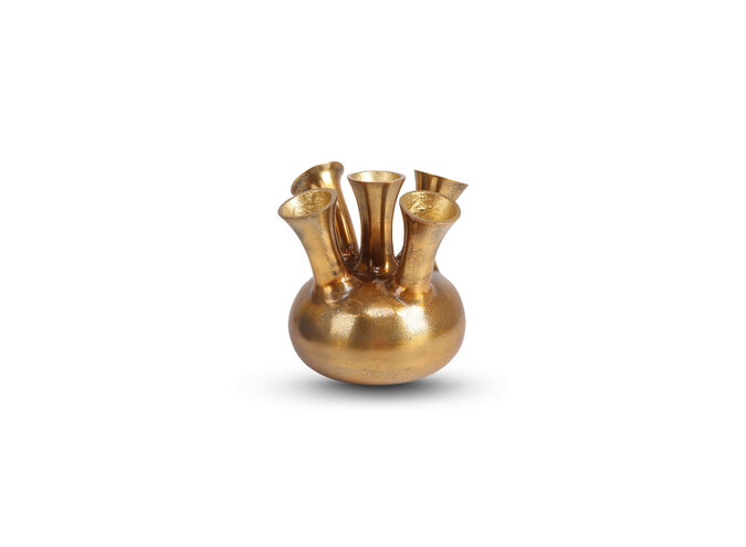 Horn vase '5 mouth' bronze/gold - S