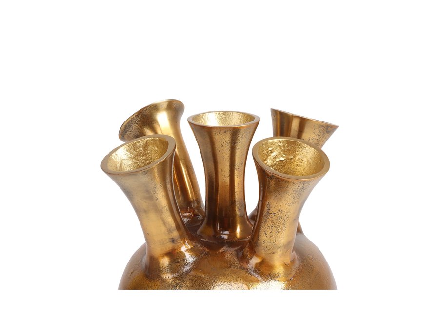 Horn vase '5 mouth' bronze/gold - S
