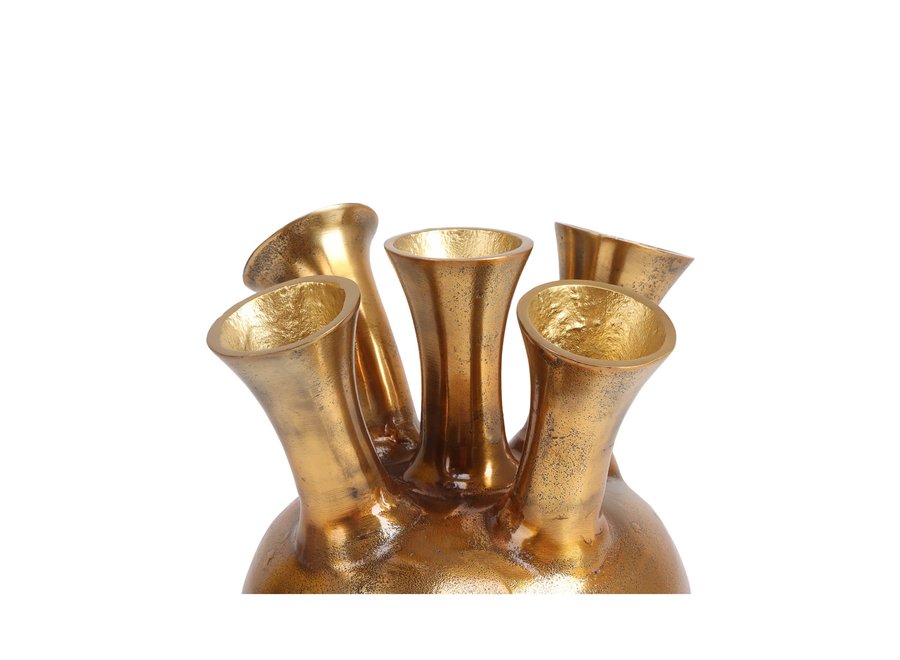 Hornvase '5 Mund' Bronze/Gold - S