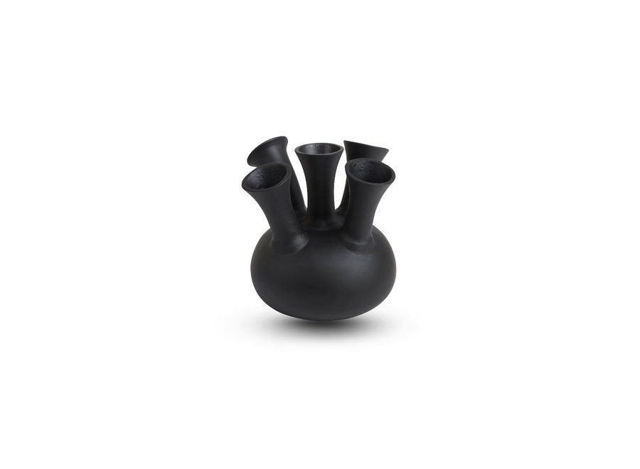 Vase en corne '5 bouches' noir mat - S