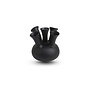 Horn vase '5 mouth' matte black - S