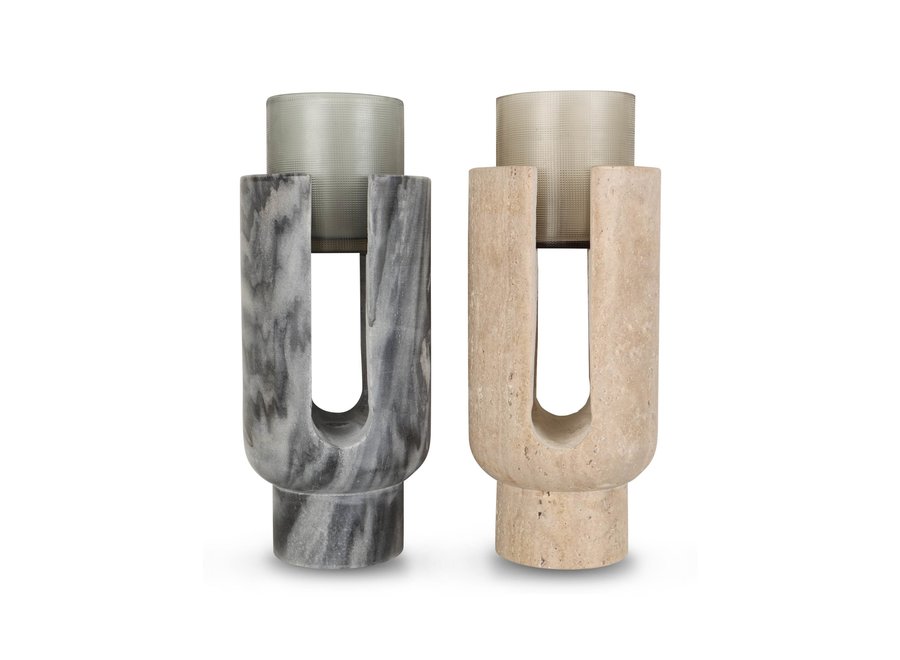 Lantern 'Horsens' Grey Marble