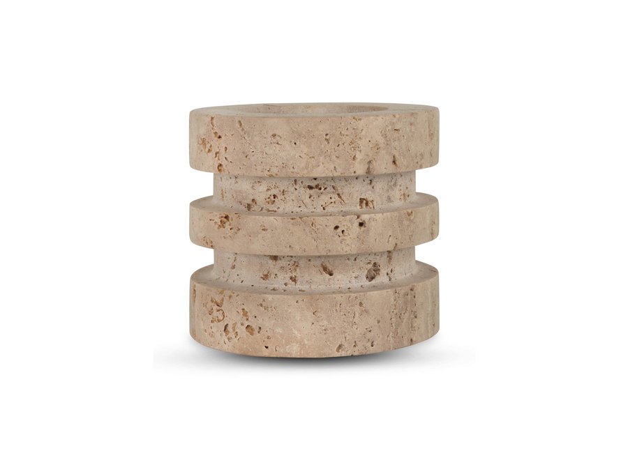 Candleholder 'Copenhagen' Travertine - S