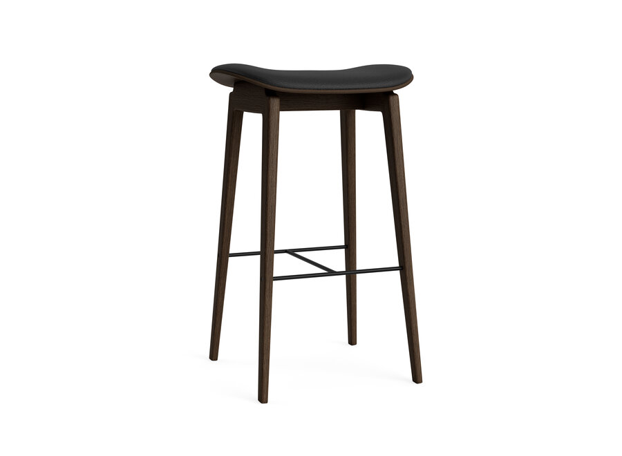 Bar chair NY11 Dark smoked oak - Leather