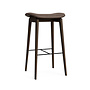 Chaise de bar NY11 Dark smoked oak - Leather