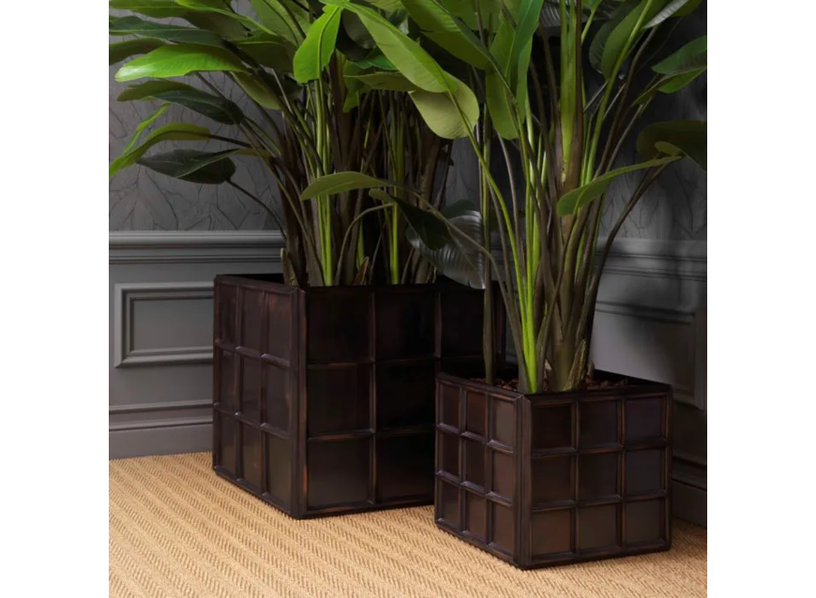 Planter 'Grid' - L - Bronze