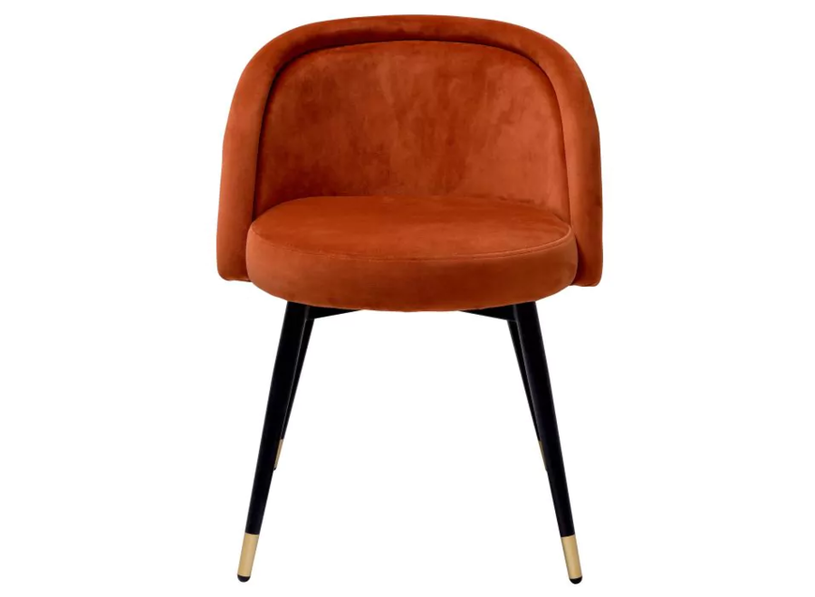 Dining chair 'Chloé' set of 2 - Savona orange velvet