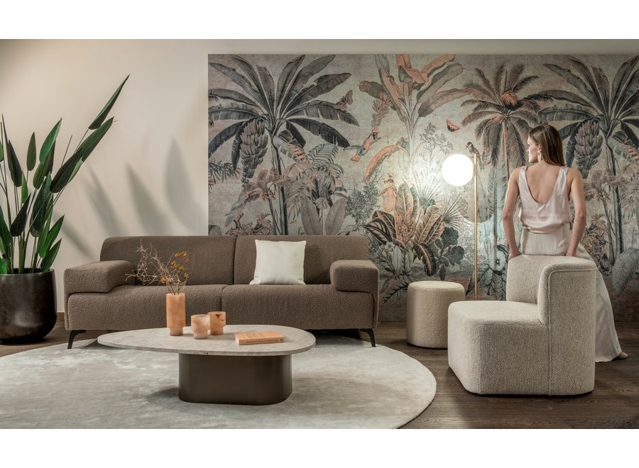 Sofa 'Lugano' - Raisa Fabric Brown
