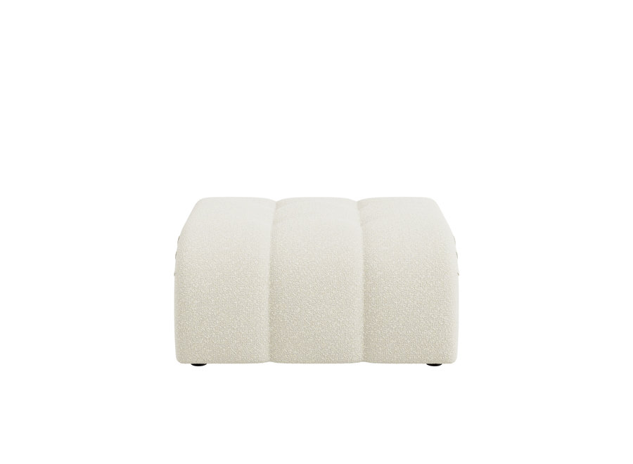 Hocker 'Caleb' - Raisa Fabric Cream
