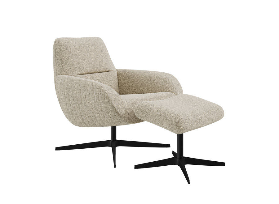Lounge chair 'Finley' - Oreo Fabric Sand