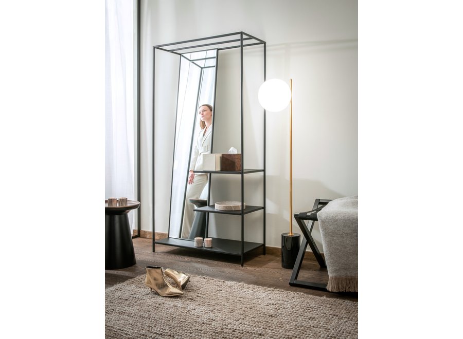 Round Side table 'Mason' - matt black/bronze
