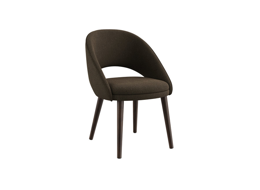 Chaise de salle à manger 'Bend' - Bloq Fabric Chocolate