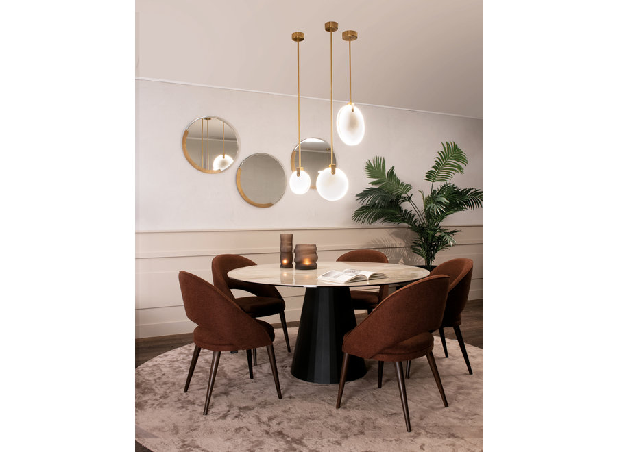 Eetkamerstoel 'Bend' - Bloq Fabric Chocolate