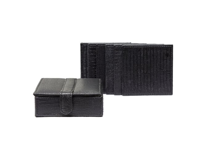 Onderzetters 'Doukas'  - Set van 6 - Black