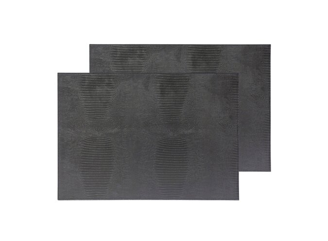Platzdecken  'Doukas' - Set aus 2 - Black