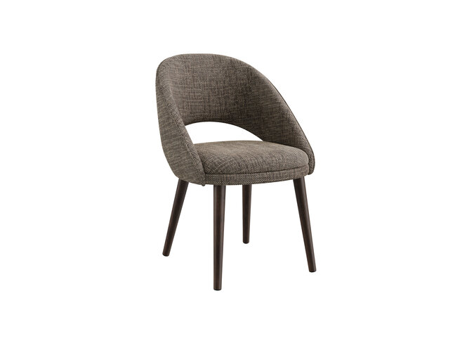 Dining chair 'Bend' - Zena Fabric Brown