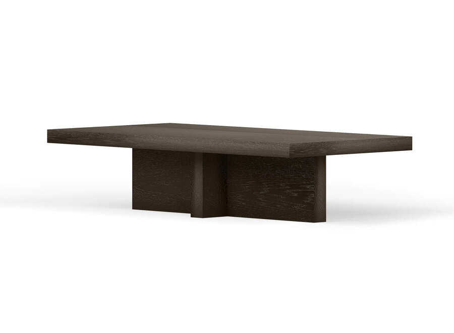 Coffee table 'Kenji' Oak - Terra Brown Metallic