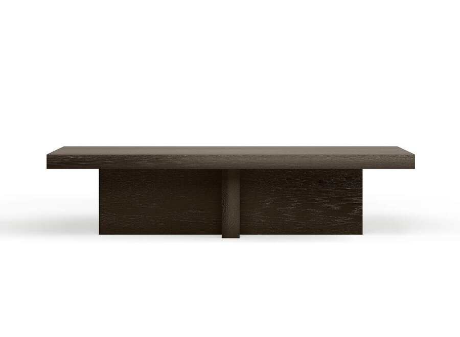 Coffee table 'Kenji' Oak - Terra Brown Metallic