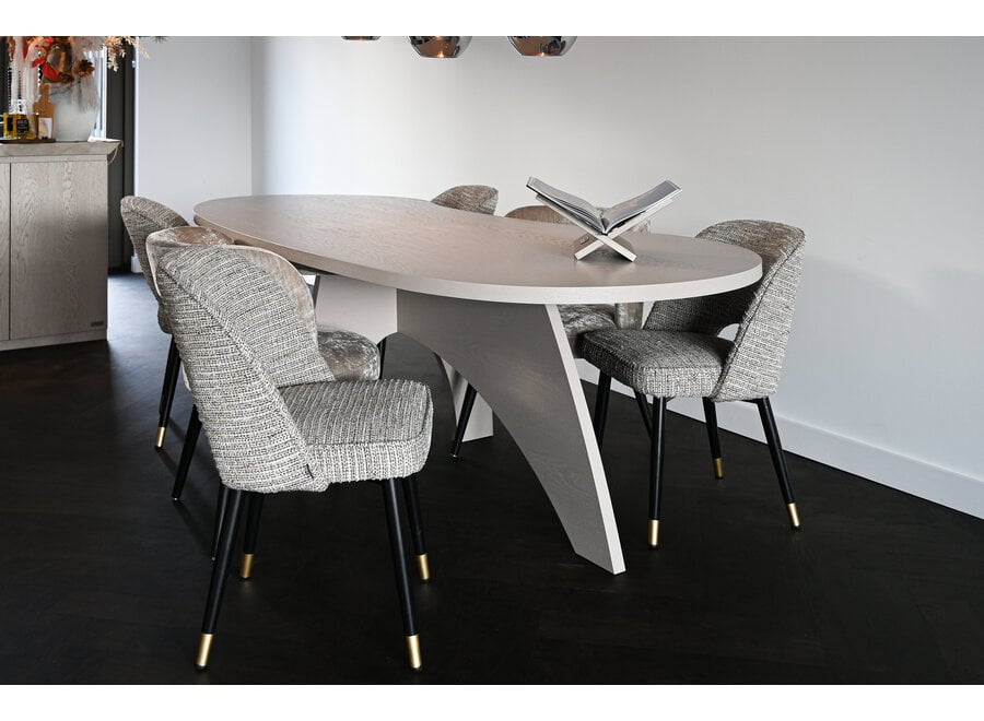 Eettafel 'Amaya' Eiken - Dusted Clay